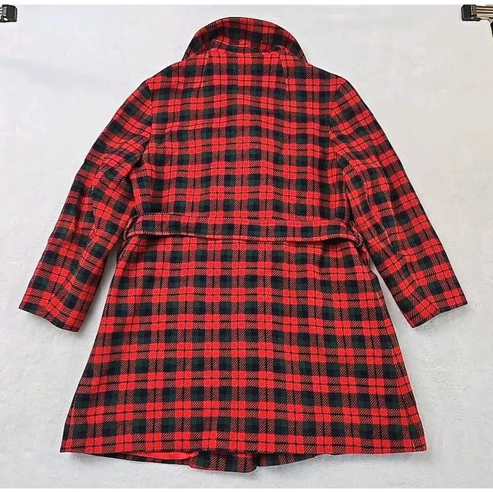 Pendleton Vtg 70s 80s Double Breasted 100% Wool Car Coat Womans Sz 8 Belted USA